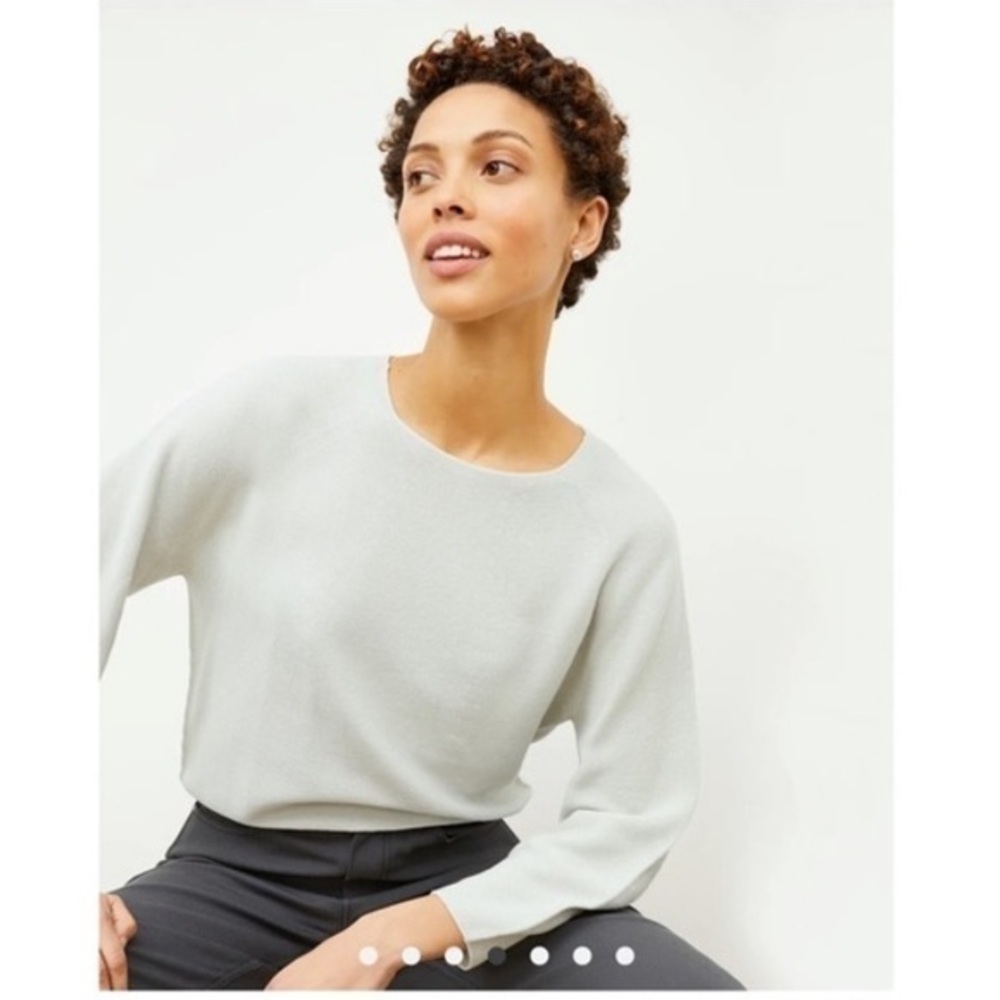 MM Lafleur Sweater The Chadwick 3D Knit Crewneck In Air Grey White